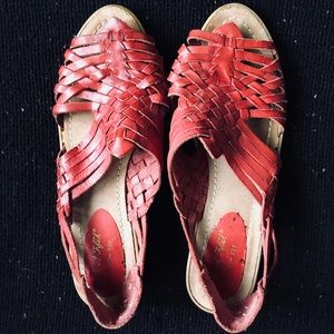Red Huarache Sandals